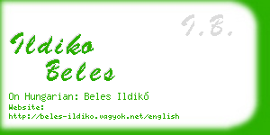 ildiko beles business card